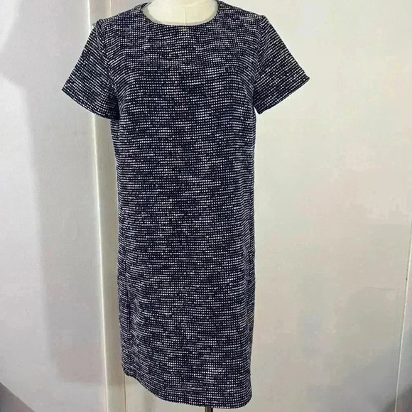 LOFT Dresses & Skirts - LOFT Navy and Pink Tweed Shift Dress Size 6